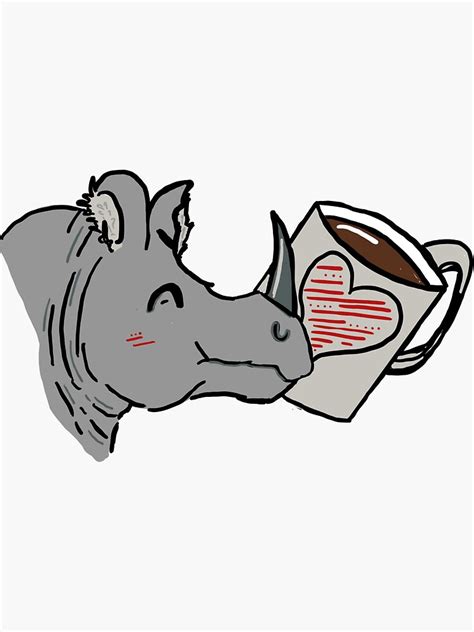 "Javan Rhino Loves Java" Sticker by StickItToWorld | Redbubble