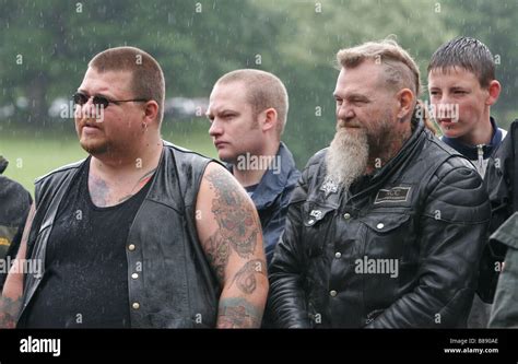 Tattooed rockers with leather jackets & beards Stock Photo - Alamy