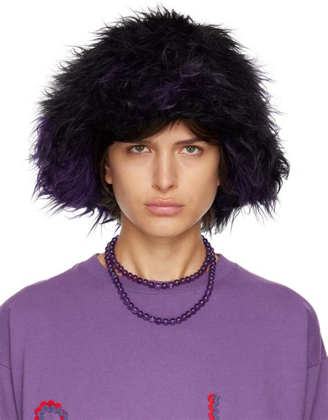 NEEDLES: Black & Purple Blurred Dot Bucket Hat | SSENSE Canada