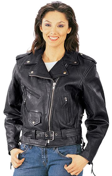 C11 Women's Classic Motorcycle Leather Jacket with Side Laces | Leather.com