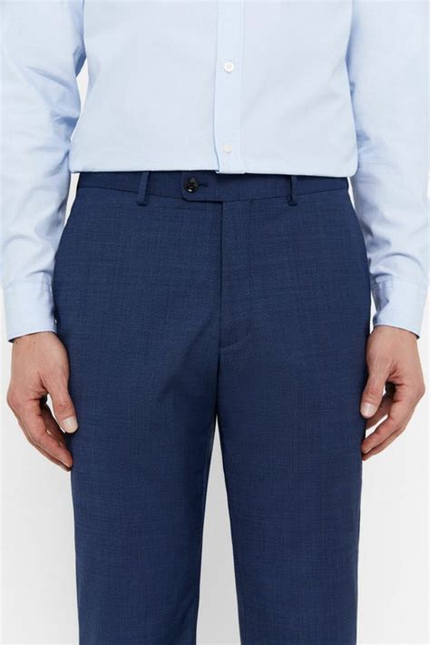 Men Cortefiel Suits | Slim Fit Trousers Blue : Leokaystore