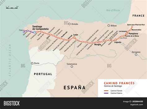 Camino de santiago french route map - billocarbon