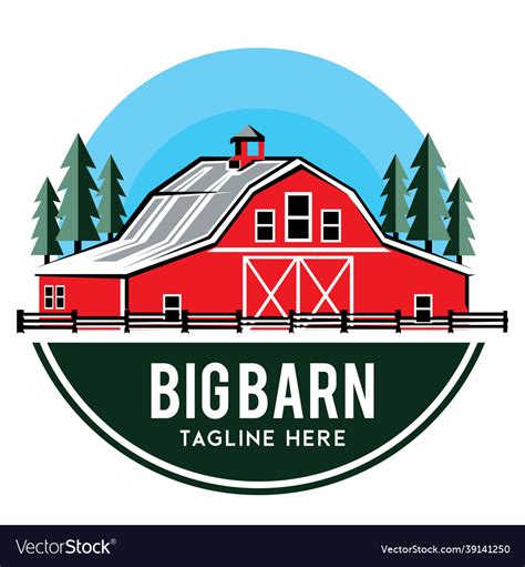 Modern red barn logo design Royalty Free Vector Image