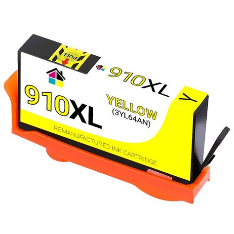 HP 910XL Yellow Remanufactured Ink Cartridge include Reads Ink Level ...