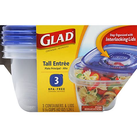 Glad Containers, Tall Entre, With Lids | Plastic Containers | Foodtown