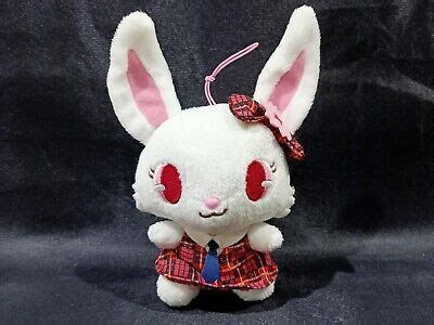 Jewelpet Ruby Plush Doll White Rabbit Plaid Dress Shirt Sanrio Sega ...