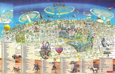 Large detailed tourist map of Dubai city | Dubai | UAE (United Arab ...