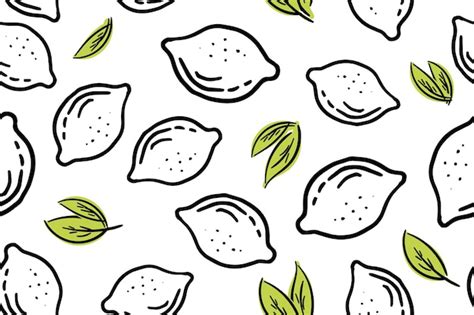Premium Vector | Fresh lemons print hand drawn line lemon illustration ...