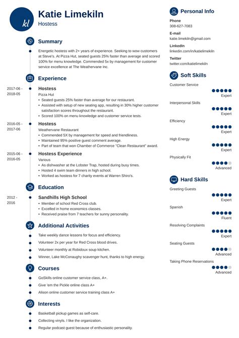 Hostess Resume Examples & Job Description [+Host Skills]