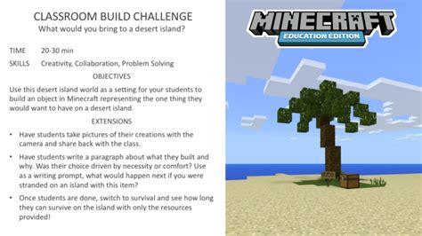 Activity of the Week: Desert Island Adventures | Minecraft activities, Desert island, Activities