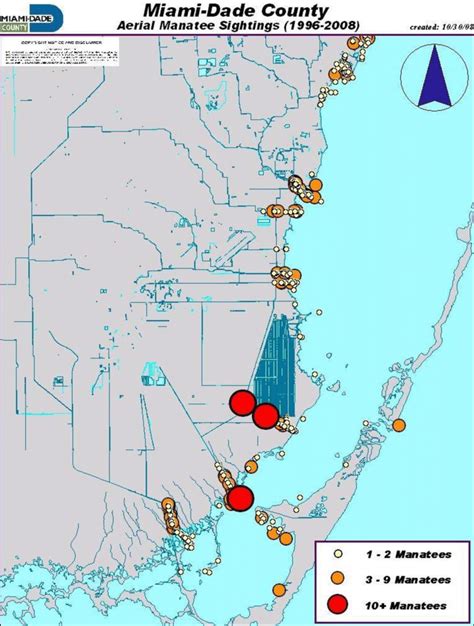 8.2. Composite of manatee aerial survey data, showing locations of ...