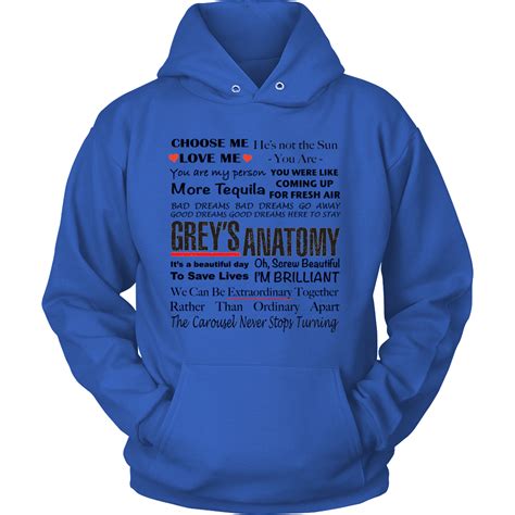 Grey's Anatomy Best Quotes Shirt | Hoodies, Hoodie design, Unisex hoodies