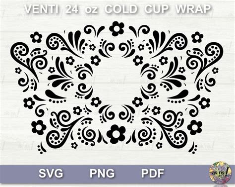 Digital Download SVG Cold Cup Wrap, Venti 24 Oz Starbucks, Cricut ...