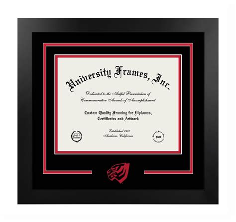 University of West Alabama Logo Mat Frame in Manhattan Black with Black & Red Mats