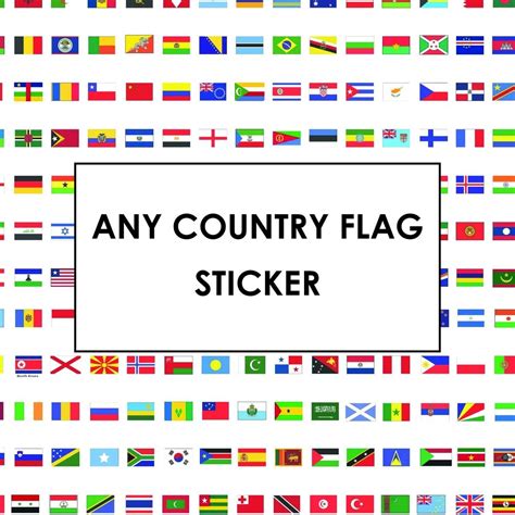 Any Country Flag Sticker - Etsy