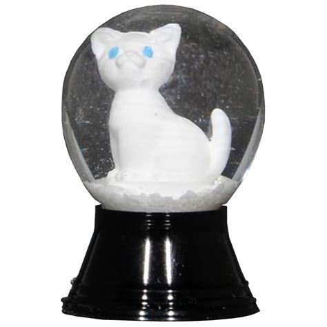 1.5" Perzy Snow Globe Mini White Cat Decoration | Christmas Central