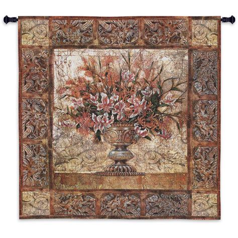 Floral Tapestry | Woven Tapestry Wall Art Hanging | Large Intricate ...