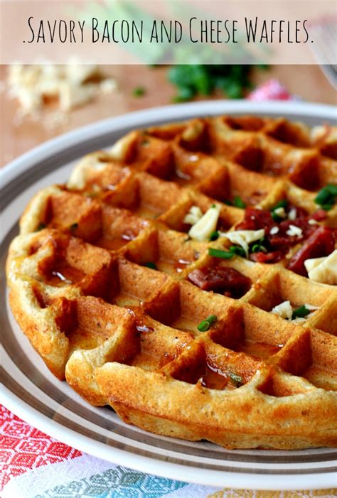 Savory Bacon and Cheese Waffles - Kim's Cravings