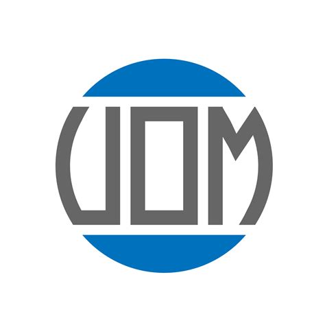 diseño de logotipo de letra uom sobre fondo blanco. concepto de logotipo de círculo de iniciales ...