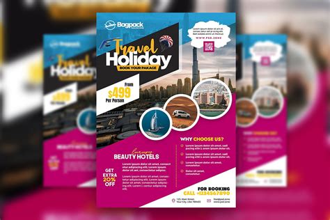 Infographic Geometric Travel Agency Flyer Template (FREE) - Resource Boy