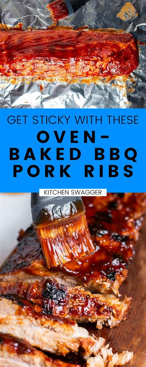 the bbq ribs are covered in barbecue sauce