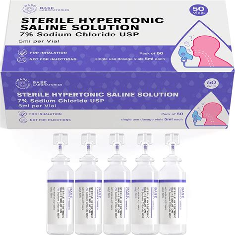 Amazon.com: Base Labs 7% Hypertonic Saline Solution for Nebulizer Machine | Sterile Saline ...