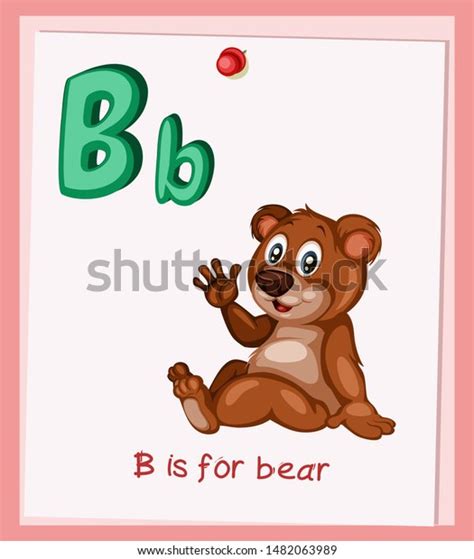 Cartoon Illustrated Alphabet Flashcard Preschool Educational Stock Vector (Royalty Free ...