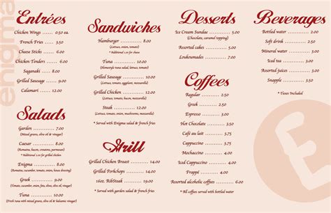 Lounge Bar Menu by sketchstudios on DeviantArt