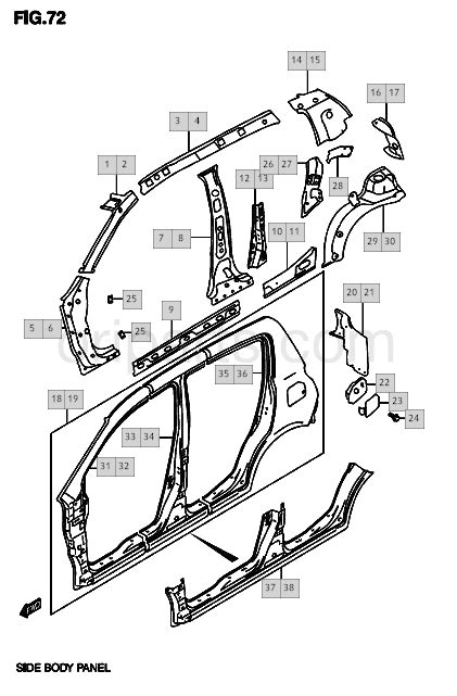 Side Body Panel for Maruti Suzuki Alto 800 - Sumana Motor Stores