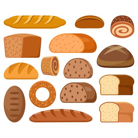 Bakery Products Clipart. Bread, Baguette, Bagel. Vector Bread Graphic. Digital Images - Etsy