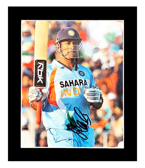 Signed MS Dhoni Photo Display - India Cricket Autograph | Firma Stella