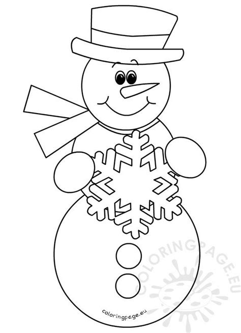 Snowman with Scarf and Hat vector image – Coloring Page