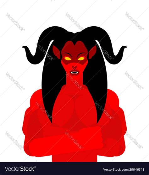 Female demon with horns face woman devil succubus Vector Image