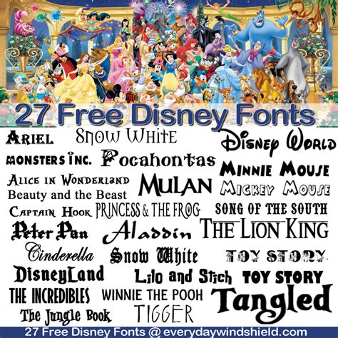 27 Free Disney Fonts including link to Frozen | Scrapbook fonts, Disney font, Silhouette fonts