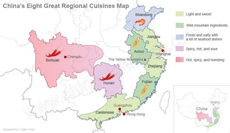 The 8 Great Cuisines of China | Cantonese Cuisine and More | China map ...