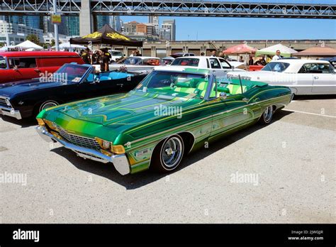 Green customized 1968 Chevrolet Impala Custom Coupe 307 convertible ...