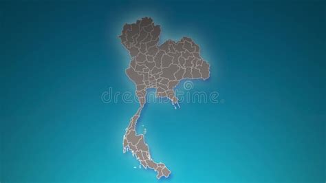 Thailand Country Map with Zoom in Realistic Clouds Fly through. Camera Zoom in Sky Effect on ...