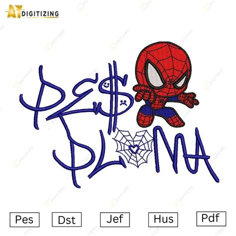 Peso Pluma Spider-Man Machine Embroidery designs - AT DIGITIZING