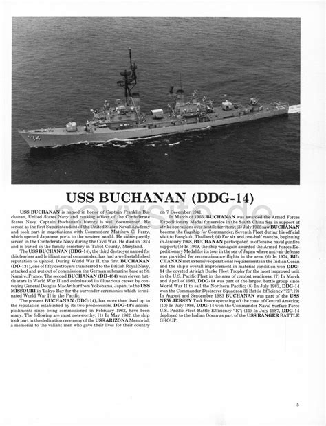 USS Buchanan (DDG 14) WestPac Cruise Book 1989 - The Ship