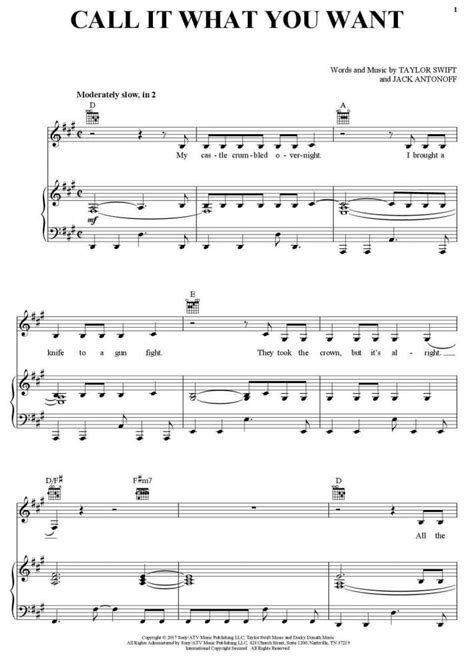 Call It What You Want Piano Sheet Music | OnlinePianist