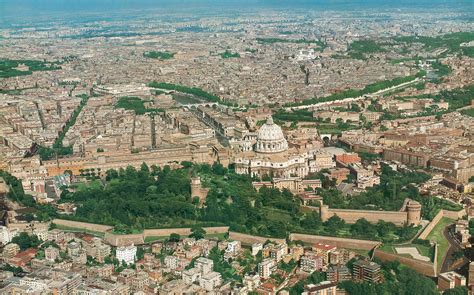 Aerial view of Vatican City from West -Vatican City, seen from west to ...