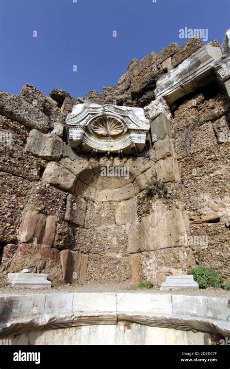 Ancient ruins in Side, Turkey, Antalya, Manavgat, Side Stock Photo - Alamy