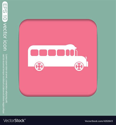School bus symbol study icon transport Royalty Free Vector