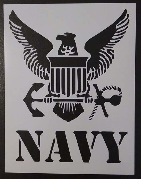 US Navy Eagle Anchor - Stencil | Custom stencils, Stencils, Anchor stencil