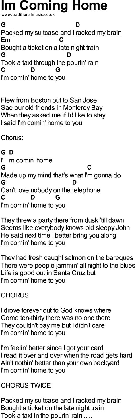 Bluegrass songs with chords - Im Coming Home