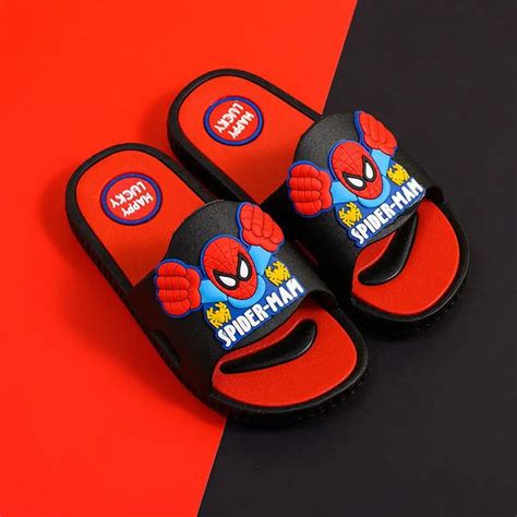 Disney Children's Slippers Cartoon Spiderman Boys' Summer Home Shoes ...