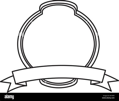 silhouette rounde heraldic decorative frame with label vector ...