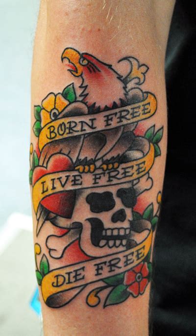 Born Free, Live Free, Die Free by Steve Fawley | Living Arts Tattoo, New Hope, Pa.