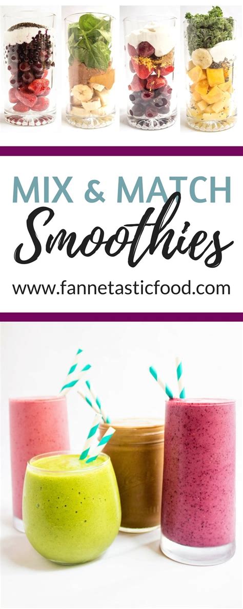 Mix & Match Healthy Smoothie Recipes - fANNEtastic food | Registered Dietitian Blog | Recipes ...