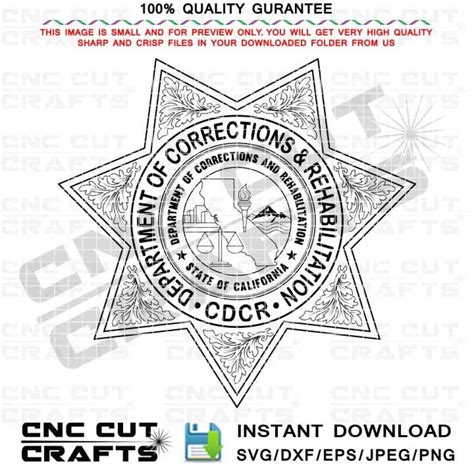 CDCR Svg Seal Star Badge Vector File California Dept of Corrections and Rehabilitation Patch for ...